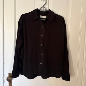 Everlane black button up shirt
